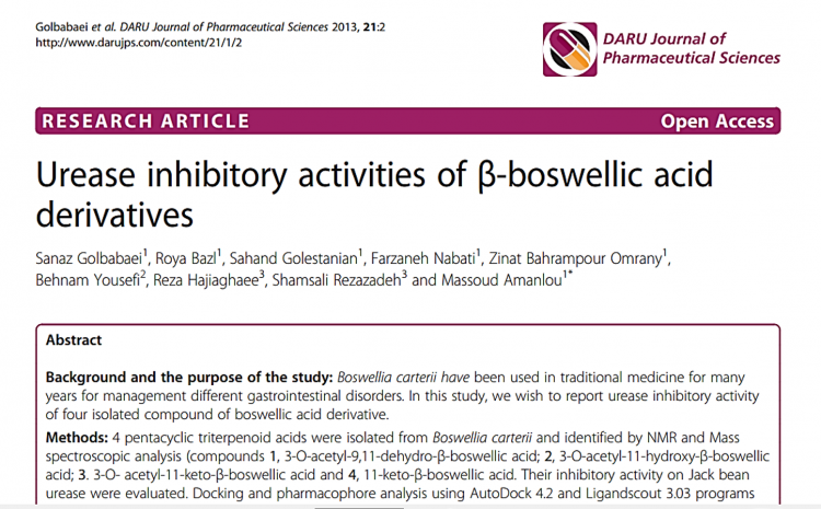  Urease inhibitory activities of β-boswellic acidderivatives